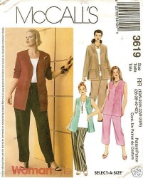 3619 MCC JACKET,VEST,TOP,PANTS,CAPRIS PATTERN 18W-24W